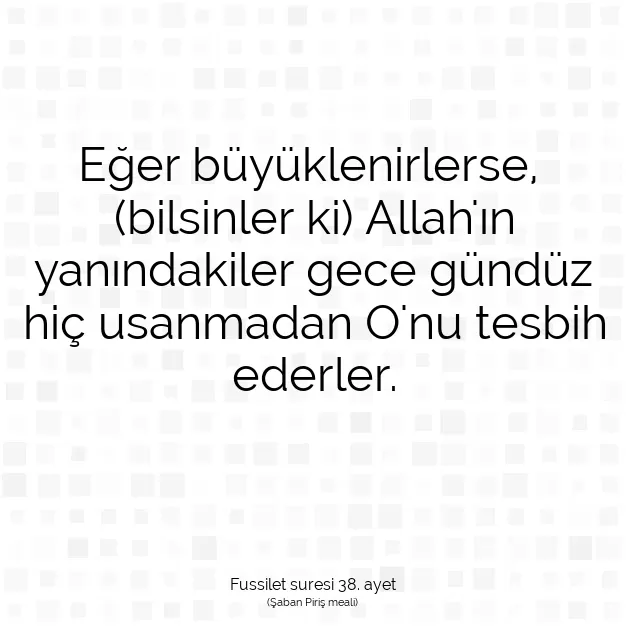 Ayetbul | Kuran Mealleri | Quran | Fussilet suresi 38. ayet