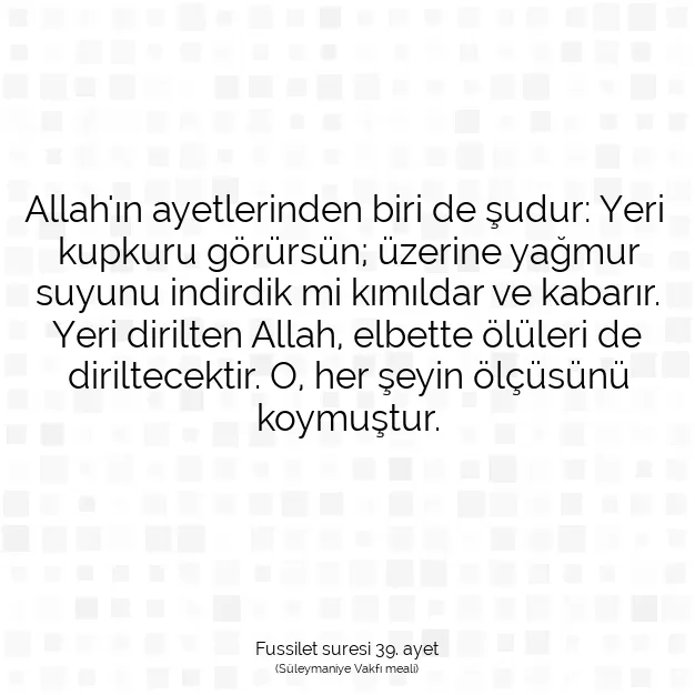 Ayetbul | Kuran Mealleri | Quran | Fussilet suresi 39. ayet