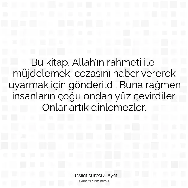 Ayetbul | Kuran Mealleri | Quran | Fussilet suresi 4. ayet