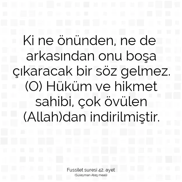 Ayetbul | Kuran Mealleri | Quran | Fussilet suresi 42. ayet