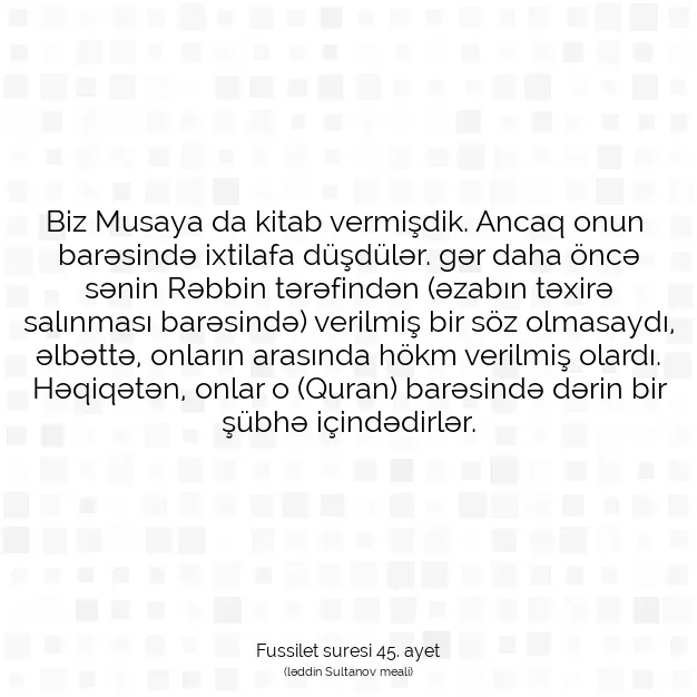 Ayetbul | Kuran Mealleri | Quran | Fussilet suresi 45. ayet