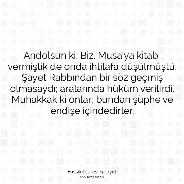 Ayetbul | Kuran Mealleri | Quran | Fussilet suresi 45. ayet