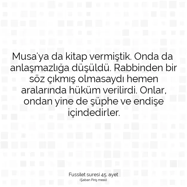 Ayetbul | Kuran Mealleri | Quran | Fussilet suresi 45. ayet