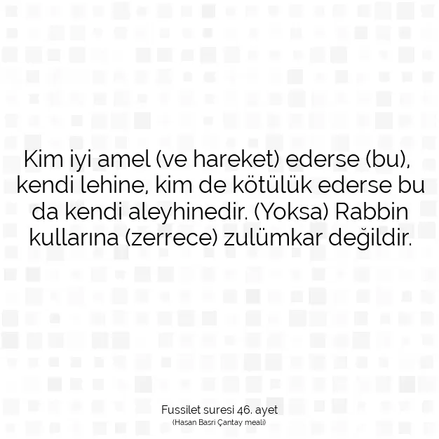 Ayetbul | Kuran Mealleri | Quran | Fussilet suresi 46. ayet