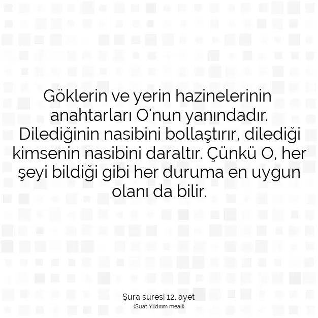 Ayetbul | Kuran Mealleri | Quran | Şura suresi 12. ayet