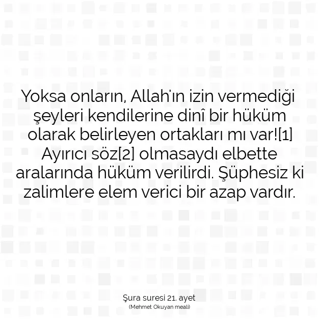 Ayetbul | Kuran Mealleri | Quran | Şura suresi 21. ayet