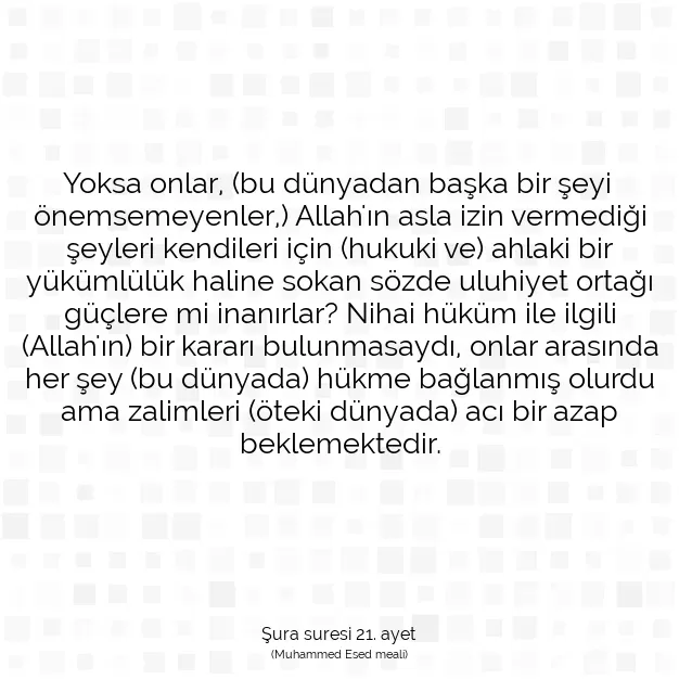 Ayetbul | Kuran Mealleri | Quran | Şura suresi 21. ayet