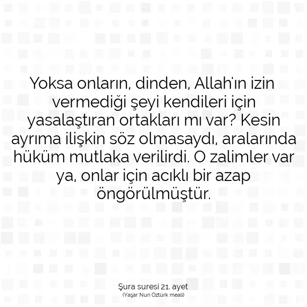 Ayetbul | Kuran Mealleri | Quran | Şura suresi 21. ayet