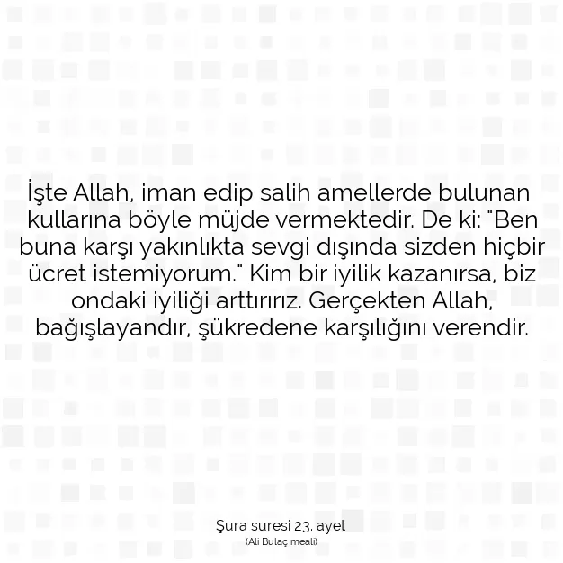 Ayetbul | Kuran Mealleri | Quran | Şura suresi 23. ayet