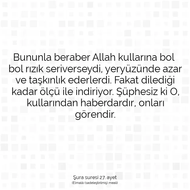 Ayetbul | Kuran Mealleri | Quran | Şura suresi 27. ayet