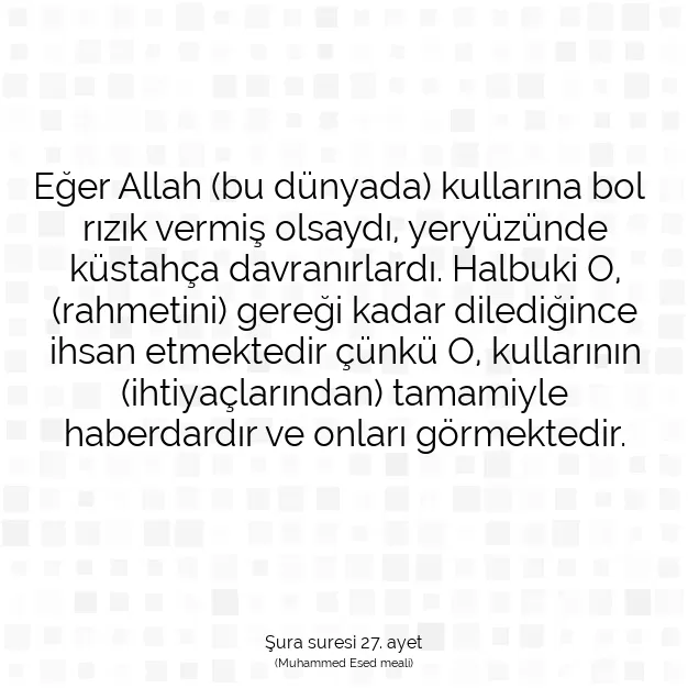 Ayetbul | Kuran Mealleri | Quran | Şura suresi 27. ayet