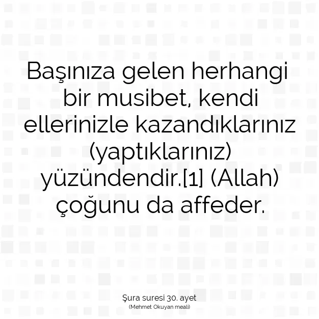 Ayetbul | Kuran Mealleri | Quran | Şura suresi 30. ayet