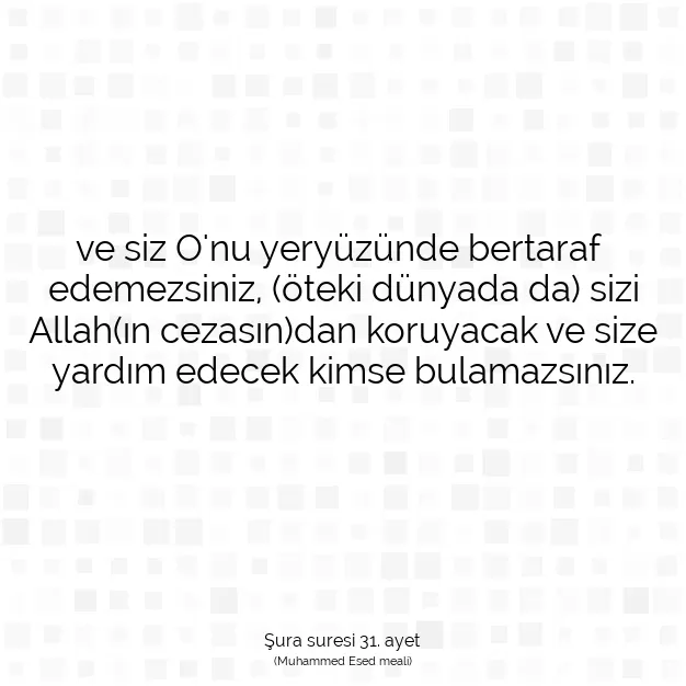 Ayetbul | Kuran Mealleri | Quran | Şura suresi 31. ayet