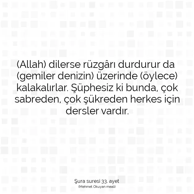 Ayetbul | Kuran Mealleri | Quran | Şura suresi 33. ayet