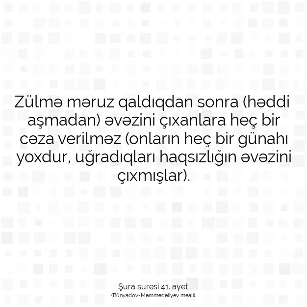 Ayetbul | Kuran Mealleri | Quran | Şura suresi 41. ayet