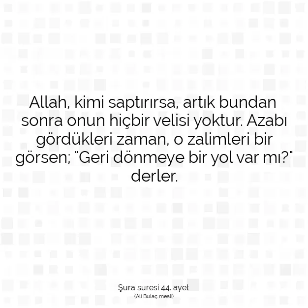 Ayetbul | Kuran Mealleri | Quran | Şura suresi 44. ayet