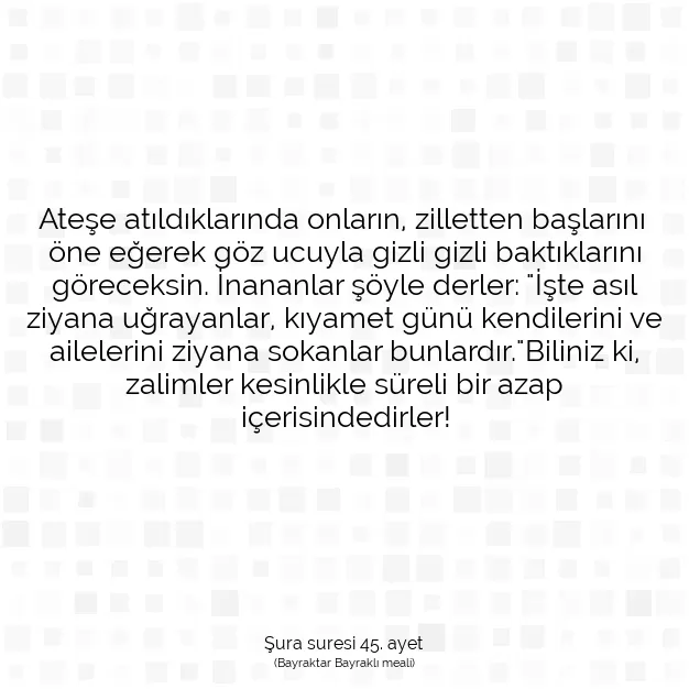 Ayetbul | Kuran Mealleri | Quran | Şura suresi 45. ayet