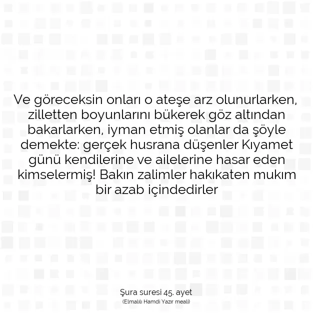 Ayetbul | Kuran Mealleri | Quran | Şura suresi 45. ayet