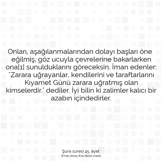 Ayetbul | Kuran Mealleri | Quran | Şura suresi 45. ayet