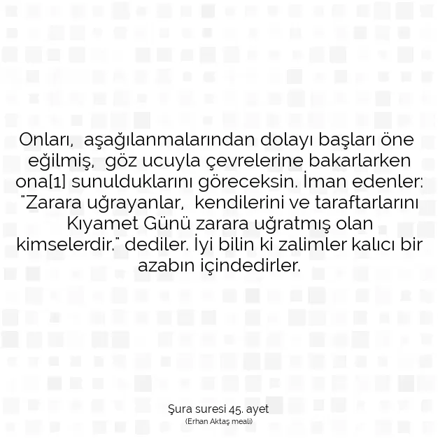 Ayetbul | Kuran Mealleri | Quran | Şura suresi 45. ayet