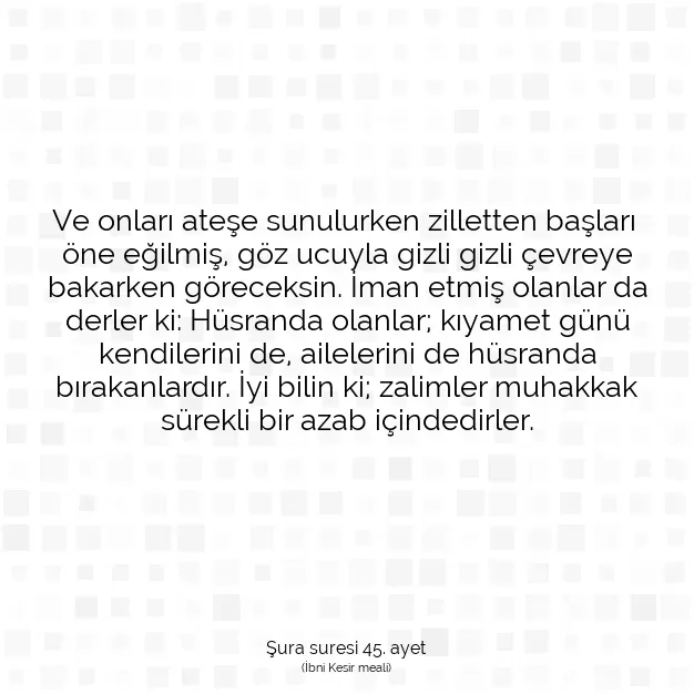 Ayetbul | Kuran Mealleri | Quran | Şura suresi 45. ayet