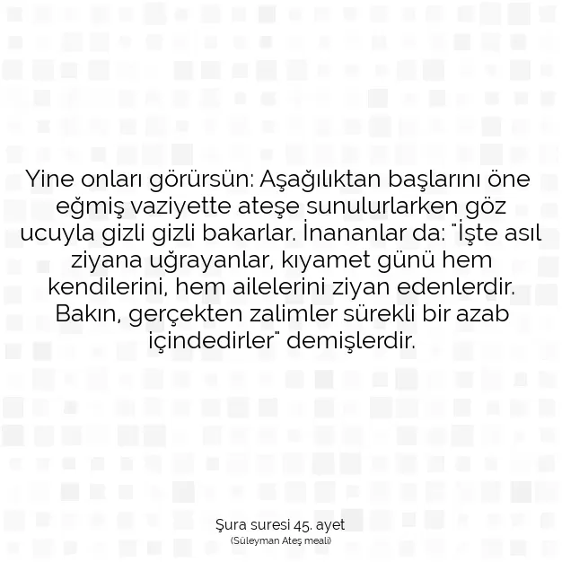 Ayetbul | Kuran Mealleri | Quran | Şura suresi 45. ayet