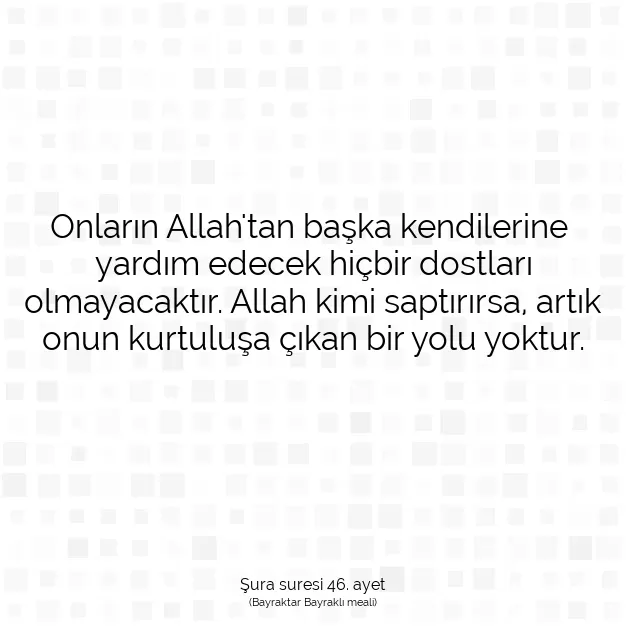 Ayetbul | Kuran Mealleri | Quran | Şura suresi 46. ayet