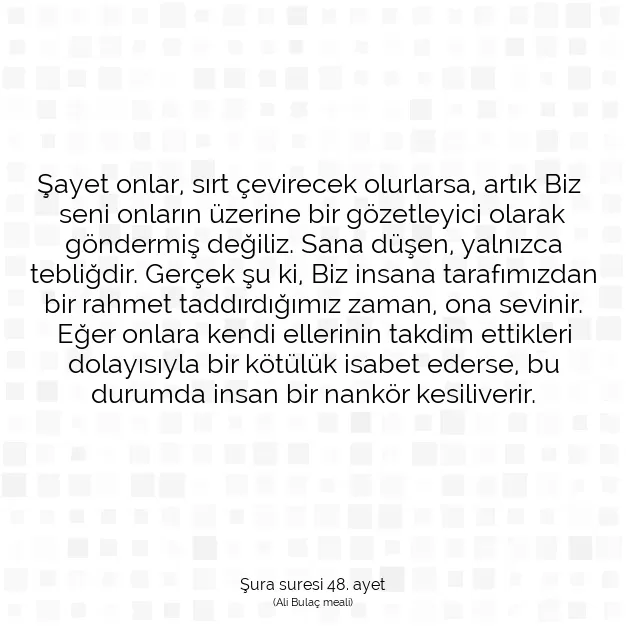 Ayetbul | Kuran Mealleri | Quran | Şura suresi 48. ayet