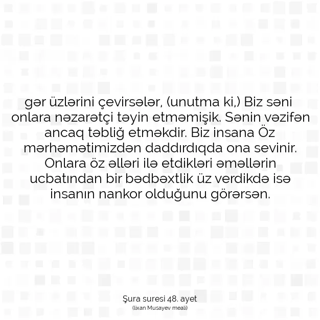 Ayetbul | Kuran Mealleri | Quran | Şura suresi 48. ayet