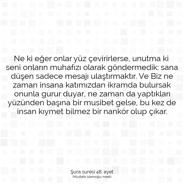 Ayetbul | Kuran Mealleri | Quran | Şura suresi 48. ayet