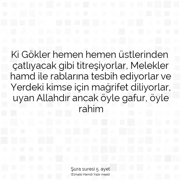 Ayetbul | Kuran Mealleri | Quran | Şura suresi 5. ayet