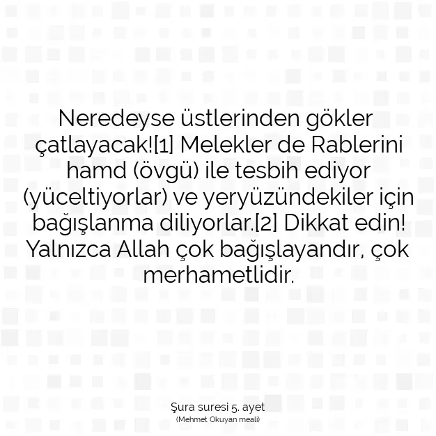 Ayetbul | Kuran Mealleri | Quran | Şura suresi 5. ayet