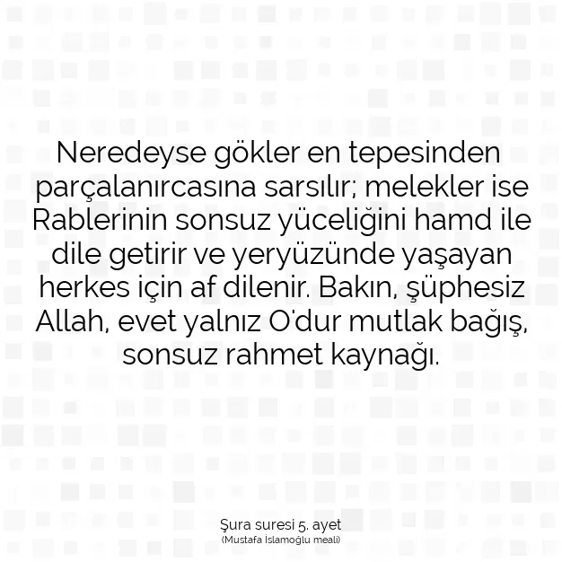 Ayetbul | Kuran Mealleri | Quran | Şura suresi 5. ayet