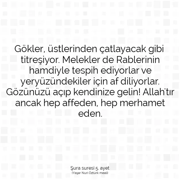 Ayetbul | Kuran Mealleri | Quran | Şura suresi 5. ayet