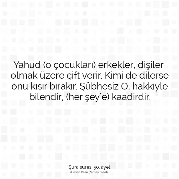 Ayetbul | Kuran Mealleri | Quran | Şura suresi 50. ayet