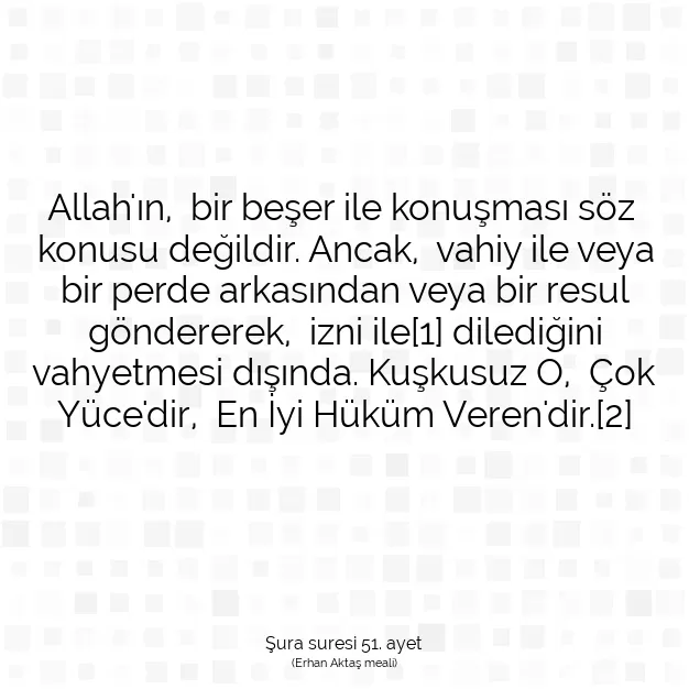 Ayetbul | Kuran Mealleri | Quran | Şura suresi 51. ayet