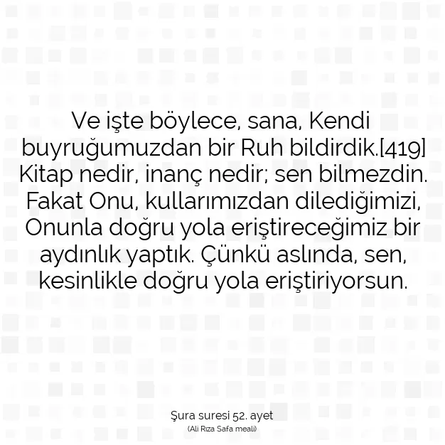 Ayetbul | Kuran Mealleri | Quran | Şura suresi 52. ayet