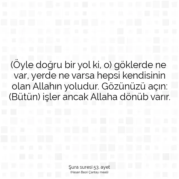 Ayetbul | Kuran Mealleri | Quran | Şura suresi 53. ayet