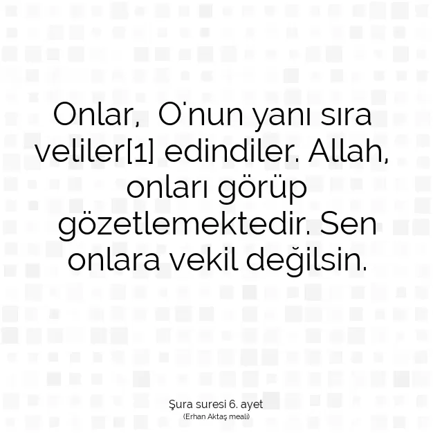 Ayetbul | Kuran Mealleri | Quran | Şura suresi 6. ayet