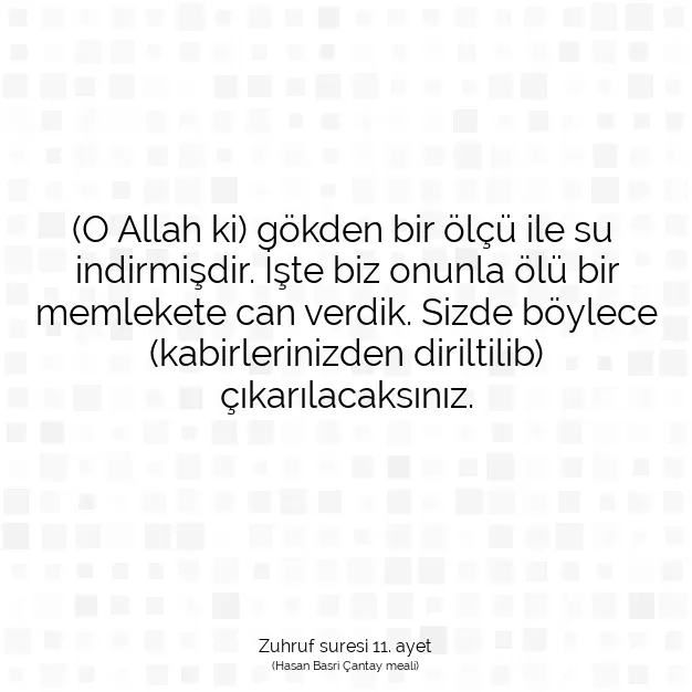 Ayetbul | Kuran Mealleri | Quran | Zuhruf suresi 11. ayet