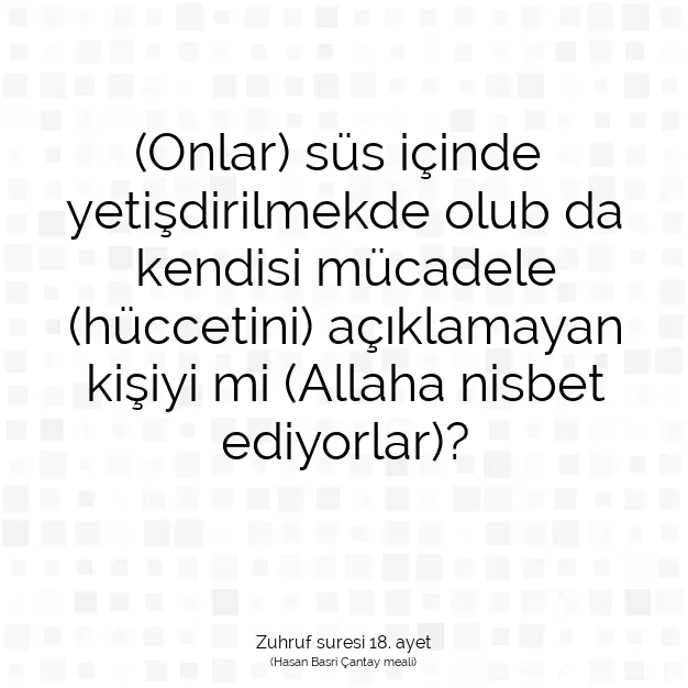 Ayetbul | Kuran Mealleri | Quran | Zuhruf suresi 18. ayet