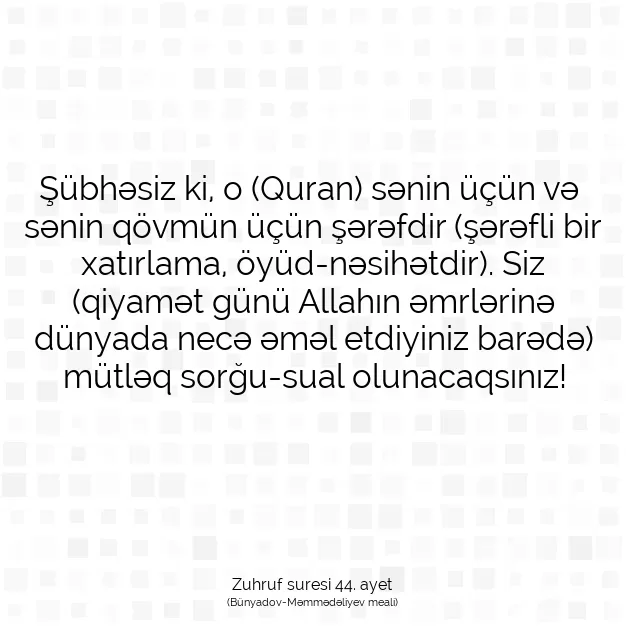 Ayetbul | Kuran Mealleri | Quran | Zuhruf suresi 44. ayet