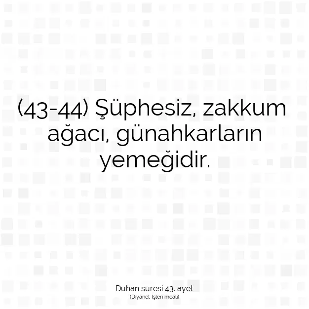 Ayetbul | Kuran Mealleri | Quran | Duhan suresi 43. ayet