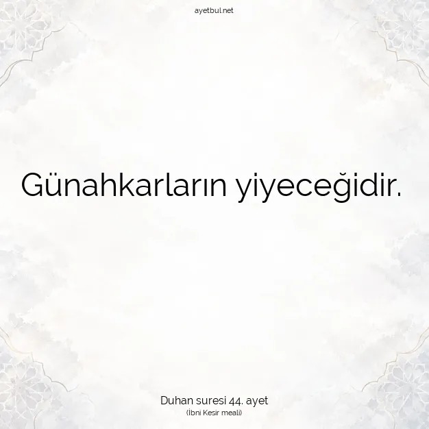 Ayetbul | Kuran Mealleri | Quran | Duhan suresi 44. ayet