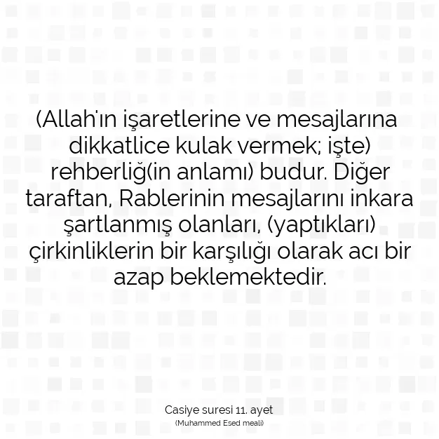 Ayetbul | Kuran Mealleri | Quran | Casiye suresi 11. ayet