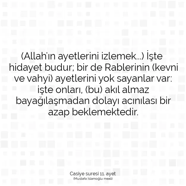 Ayetbul | Kuran Mealleri | Quran | Casiye suresi 11. ayet