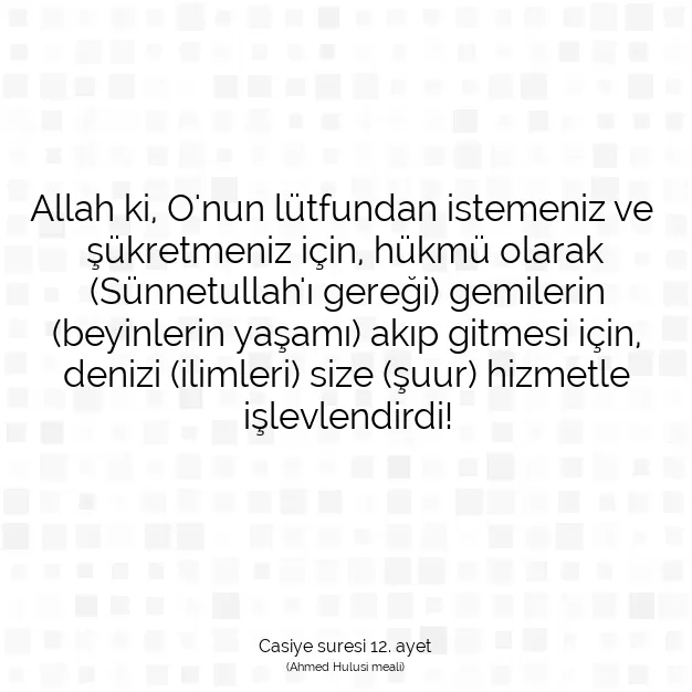 Ayetbul | Kuran Mealleri | Quran | Casiye suresi 12. ayet