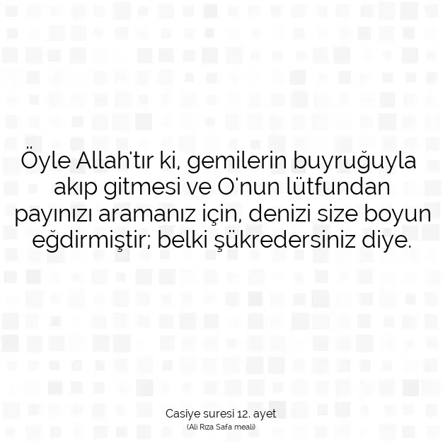 Ayetbul | Kuran Mealleri | Quran | Casiye suresi 12. ayet