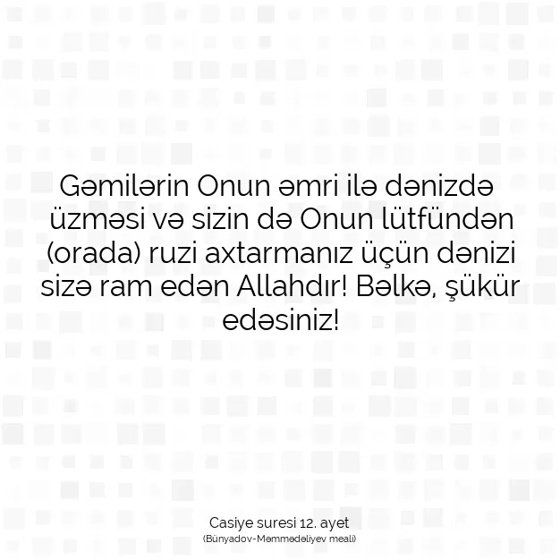 Ayetbul | Kuran Mealleri | Quran | Casiye suresi 12. ayet