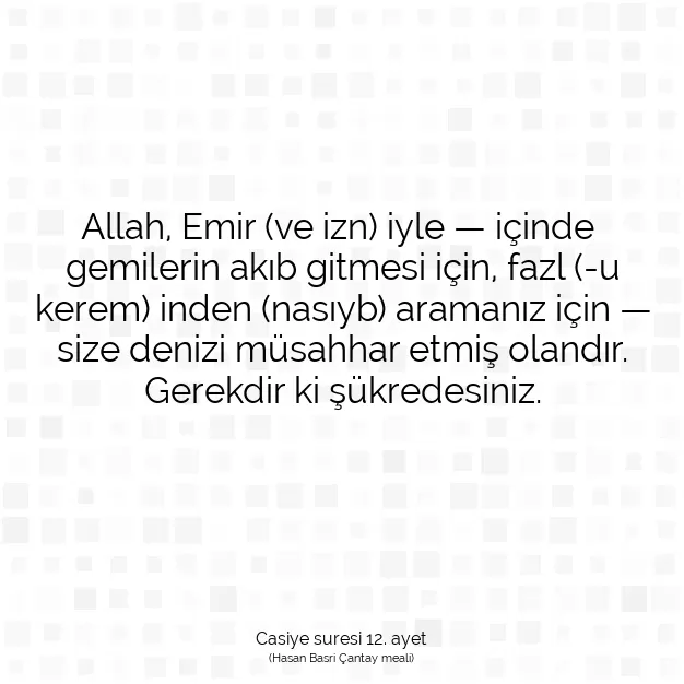 Ayetbul | Kuran Mealleri | Quran | Casiye suresi 12. ayet